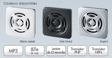 Le diffuseur sonore pour l'industrie BSV de Patlite est diposnible en plusieurs coloris.