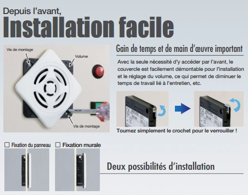 L'installation du diffuseur sonore industriel BSV est extrêmement facile.