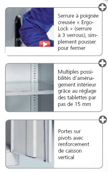 Armoire métallique Adonis avec tablette - PCM Habilclass