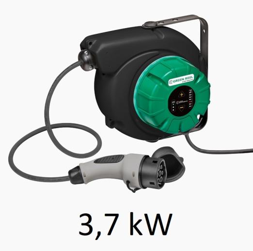 Enrouleur avec borne de recharge 3,7 kW intégrée - Green Reel borne 3.7 - CABLE EQUIPEMENTS