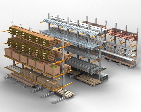 Cantilever léger, Cantilever lourd simple ou double face pour charges longues.