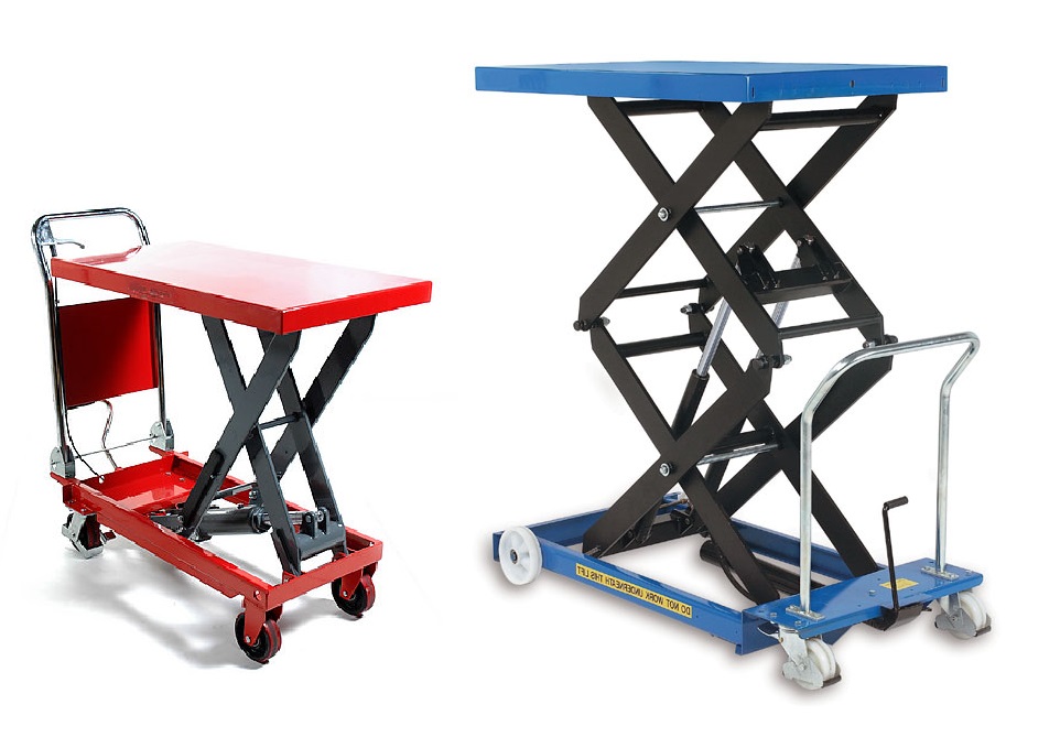 La table élévatrice mobile est une servante à simple ou double ciseau.