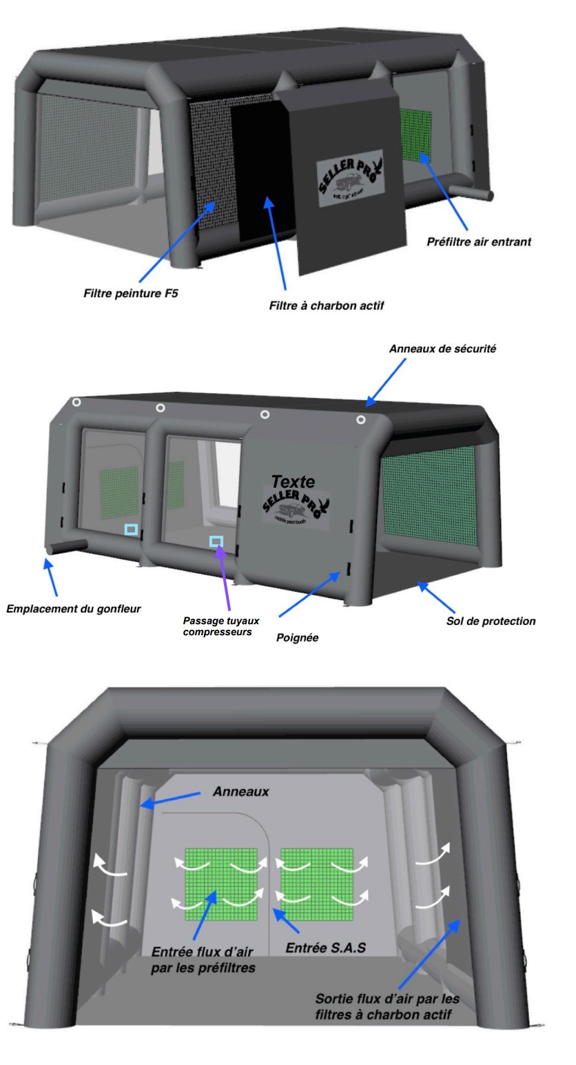 Cabine de peinture gonflable, OXFORD PL SELLERPRO de SELLERPRO COMPANY :  informations et documentations