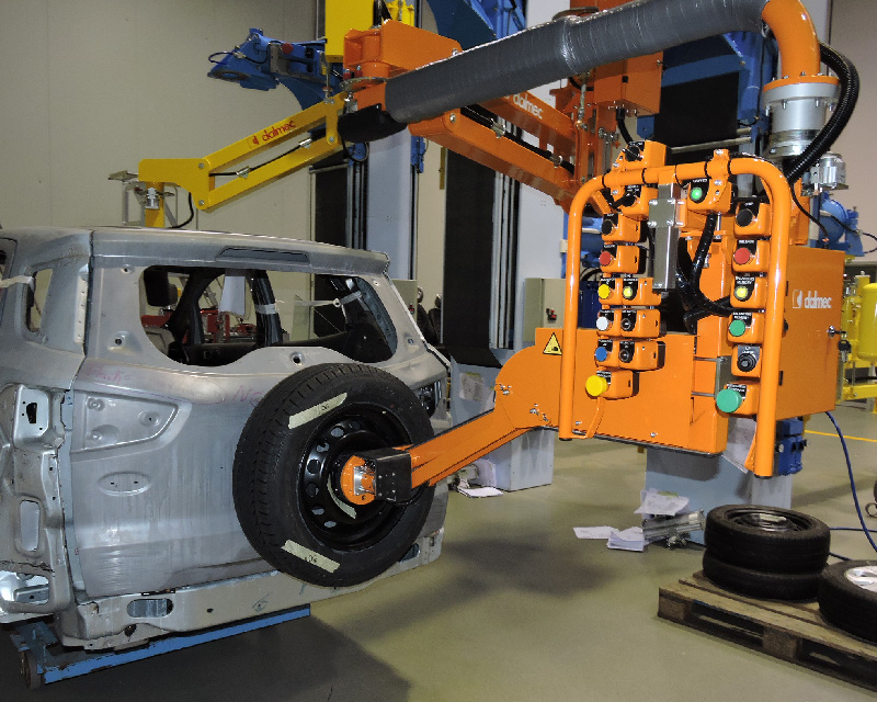Manipulateur industriel pour le placement de roue sur véhicule