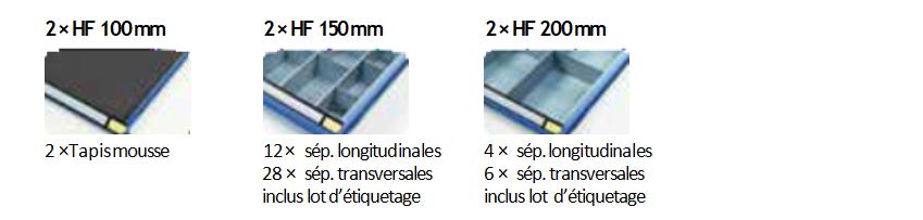  Kit compartiments tiroirs pour armoire d'atelier DL.105405.68 