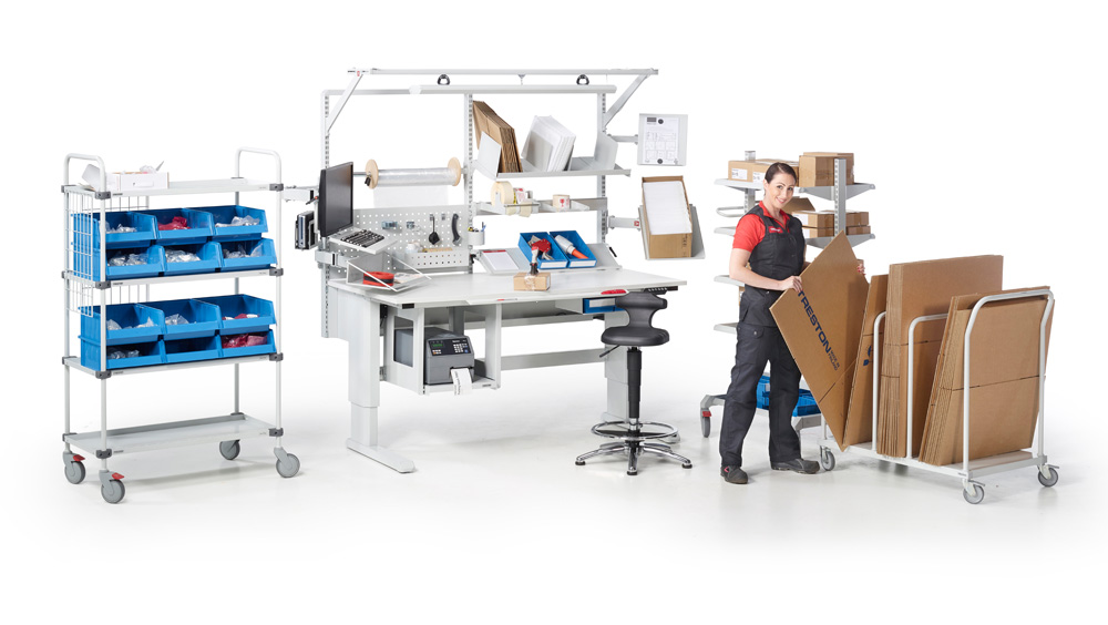 Le table d'emballage modulaire Concept et son environnement