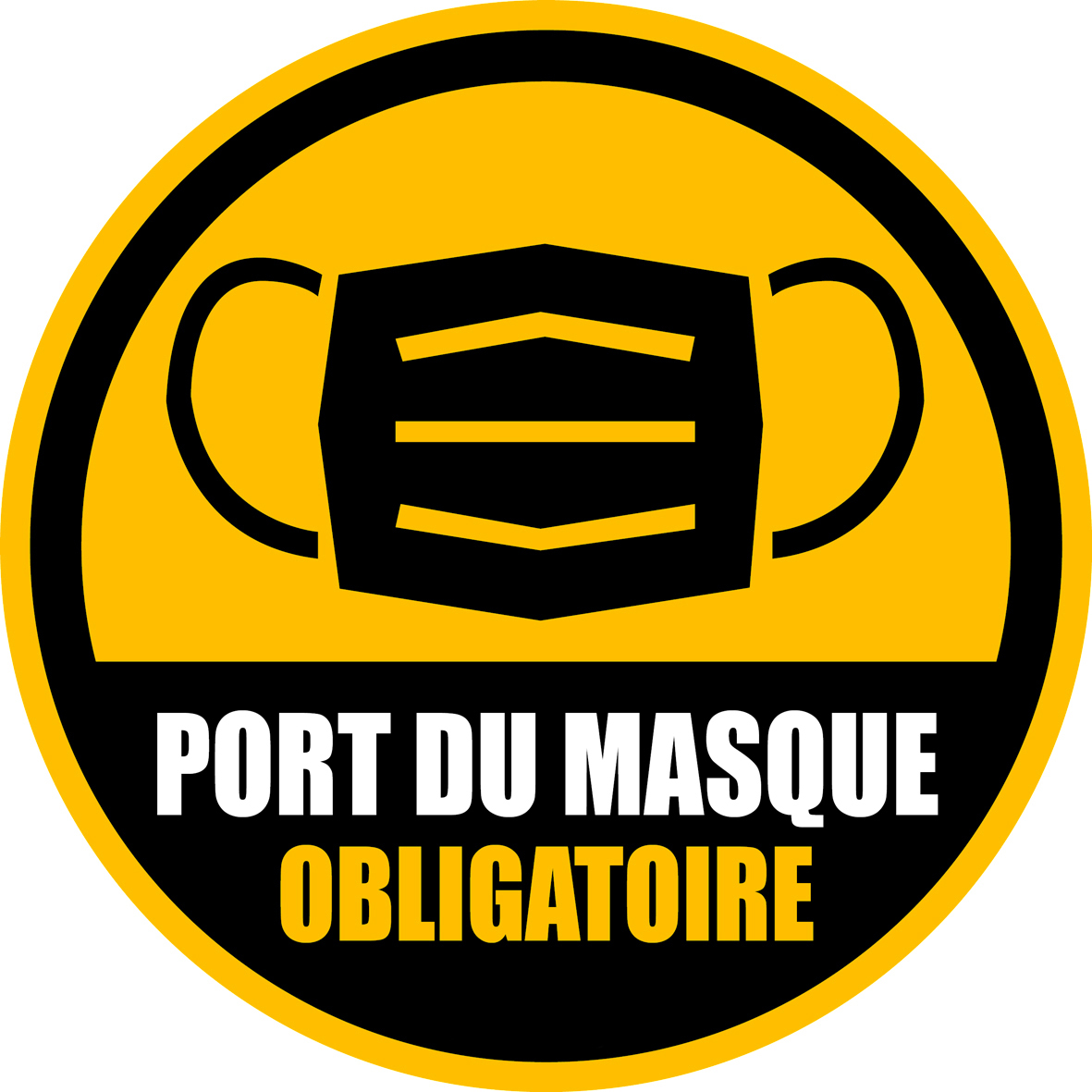 Marquage horizontal : Lavage des mains et Port du masque obligatoire !