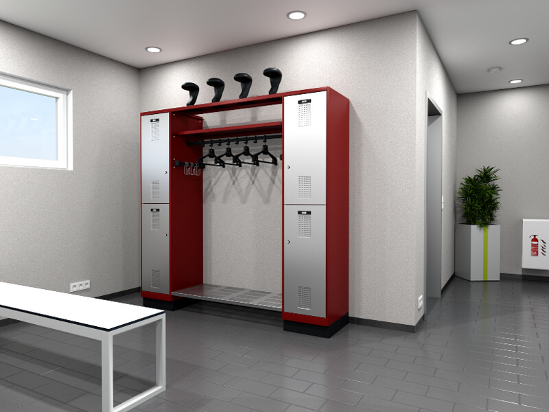 Vestiaires métalliques fonctionnels pour pompiers professionnels