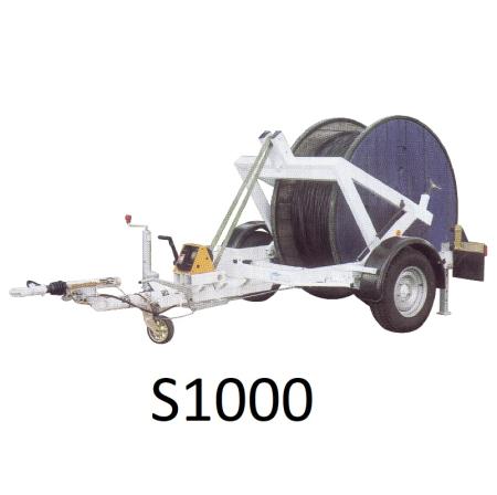 Remorque porte-touret de câble électrique ou fibre 950 kg - S1000