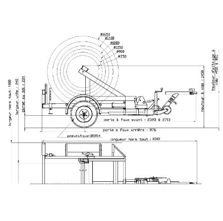 Achat Remorque porte-touret de câble électrique ou fibre 950 kg - S1000