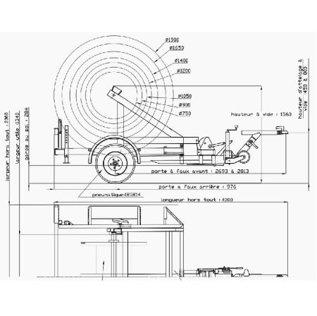 Achat Remorque dérouleuse 930 kg - 1 ou 2 tourets FBN -  - S1000L