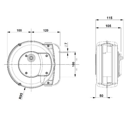 Achat Enrouleur de câble compact à bride pivotante PLT 100