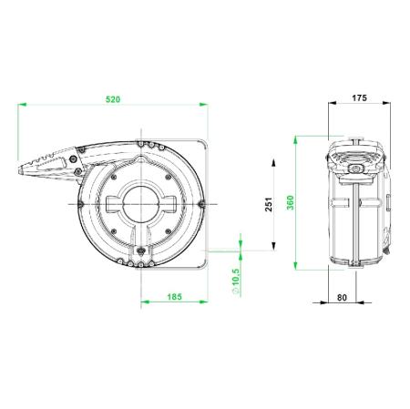 Achat Enrouleur électrique à carter aluminium ALU 700S/65