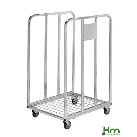 Chariot à ridelles hautes pour transport d'emballages cartons