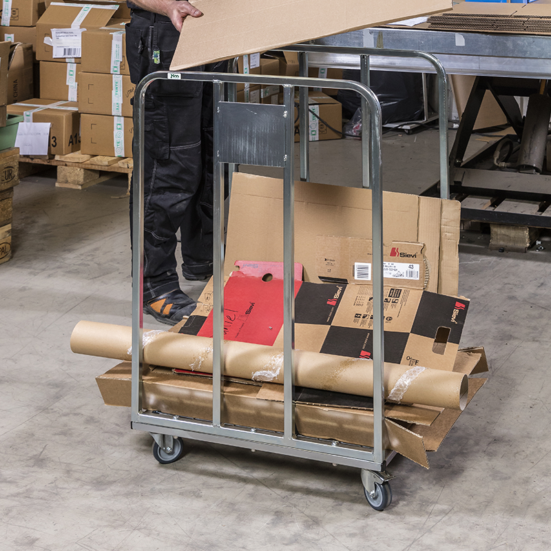 Achat Chariot à ridelles hautes pour transport d'emballages cartons