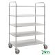 Equipement Chariot desserte haut 3,4 ou 5 étagères réversibles 250 kg - KM4124-EB