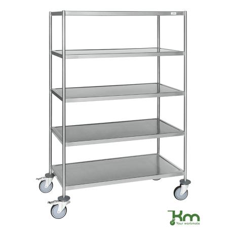 Vente Chariot desserte haute soudée inox C3 4 ou 5 étagères - roulettes inox (ACTIVERGO)