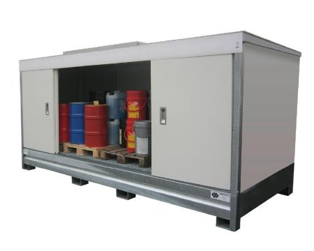 Conteneur de stockage pour fûts et IBC - rétention 1000 à 1500 litres