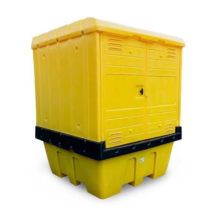 Abri de stockage PEHD verrouillable pour 1 IBC - rétention 1260 litres