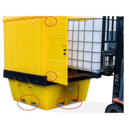 Devis Abri de stockage PEHD verrouillable pour 1 IBC - rétention 1260 litres