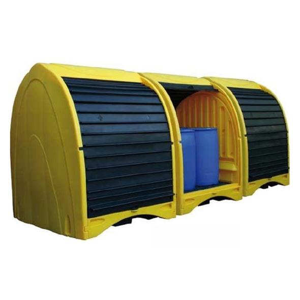 Achat Abri box à fûts PEHD à rideau pour stockage extérieur