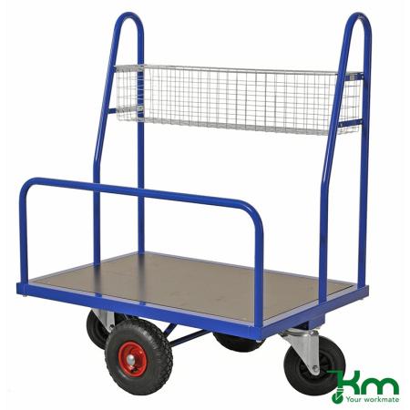 Chariot porte-panneaux et matériaux à panier à maille KM08425