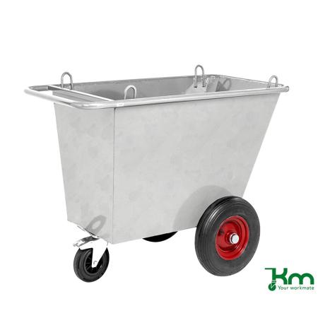 Benne à déchets 3 roues avec anneaux de levage 400 litres