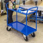 Chariot desserte d'atelier soudé - 2 étagères avec rebord KM4175 - ACTIVERGO
