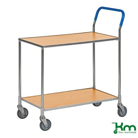 Fabricant Chariot de service à roulettes 2 étagères - poignée verticale KM3730-BJ