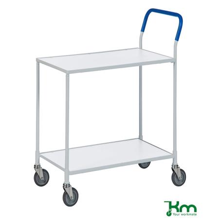 SAV Chariot de service à roulettes 2 étagères - poignée verticale KM3730-BJ