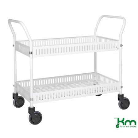 Fabricant Chariot de service à étagères à rebords et fond ajourés KM4200