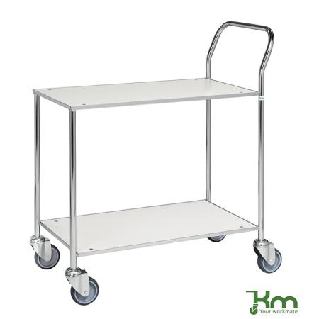 Achat Chariot de service soudé 2 étagères à poignée verticale KM373-6