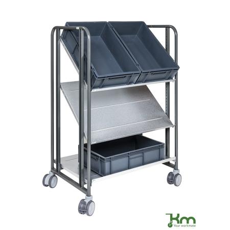 Prix Chariot préparateur de commandes 3 étagères réglables - 150 kg
