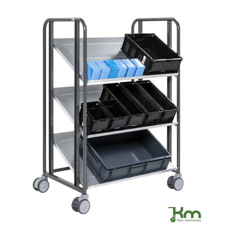 Fabricant Chariot préparateur de commandes 3 étagères réglables - 150 kg