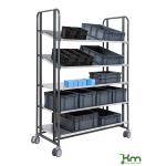 Chariot de préparation de commandes 5 tablettes réglables - 250 kg - ACTIVERGO