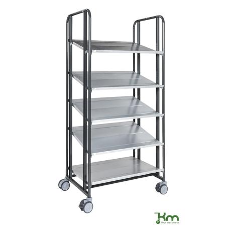 Fabricant Chariot de préparation de commandes 5 tablettes réglables - 250 kg
