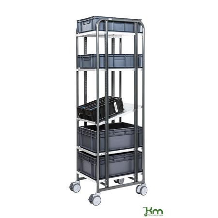 Comparateur Chariot de préparation de commandes 5 tablettes réglables - 250 kg