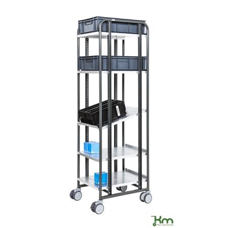 SAV Chariot de préparation de commandes 5 tablettes réglables - 250 kg
