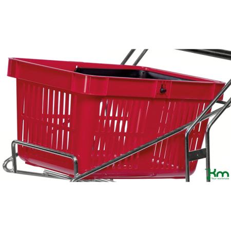 Panier de courses plastique ajouré 27 litres avec anse rabattable