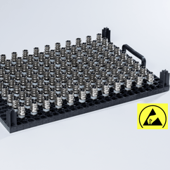 Porte pièces modulaire TECH-TRAY Variogrid ESD : protection des composants électroniques contre les décharges électrostatiques - MAFAC France
