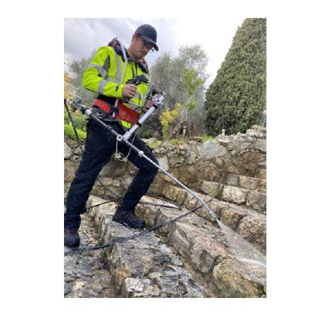 Exosquelette pour travaux nettoyage haute pression - industrie bâtiment