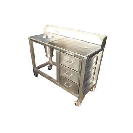 Station inox mobile pour nettoyage d'aimants industriels