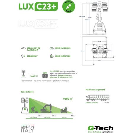 Achat Tour d’éclairage mobile électrique - LUX C23 PLUS