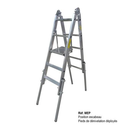 Achat Echelle double transformable à plateforme et pieds réglables MEP