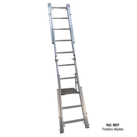 Vente Echelle double transformable à plateforme et pieds réglables MEP (ABA ECHELLES)