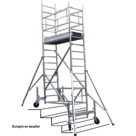 Achat Echafaudage roulant en aluminium 10m - sol plat ou dénivelé - Ecopro