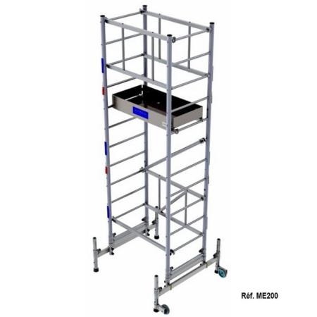 Echafaudage "valise" roulant pliant MMAX H. de travail 4 à 7 m.