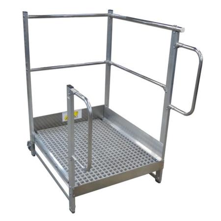 Réhausse d'atelier à garde-corps avec caillebotis composite