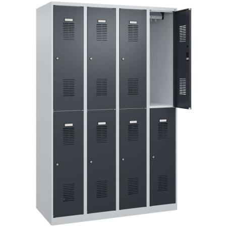 Vestiaires métalliques deux étages 8 cases Basis PLUS