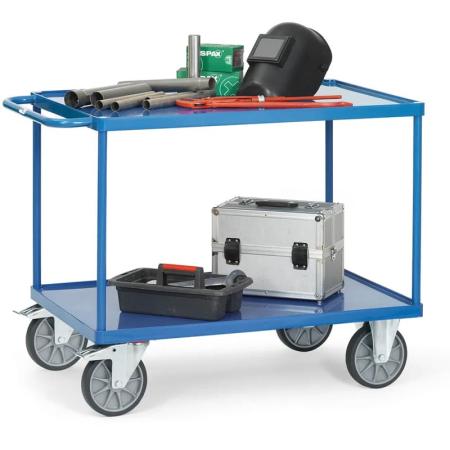 Servante métallique 2/3 plateaux en tôle d'acier avec rebords